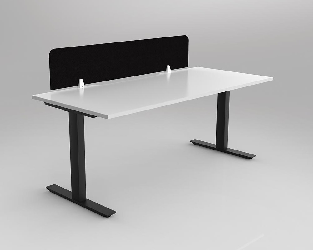 Agile Fixed Height Workstation - rectangle leg - with Acoustiq Screen